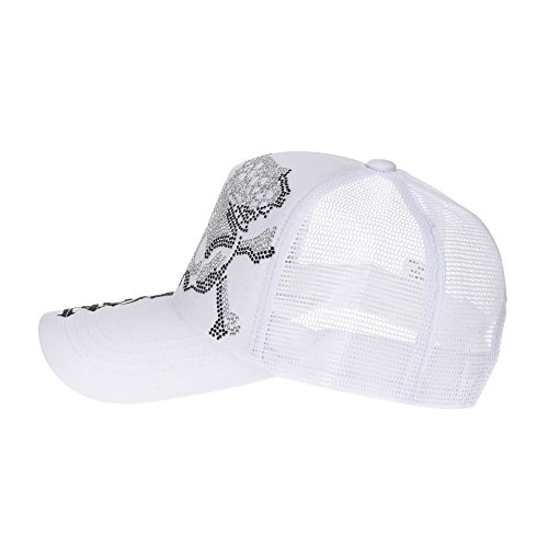WITHMOONS Meshed Baseball Cap KR1751 for Men and Women with Skull Rhinestones Stylish Summer Hat